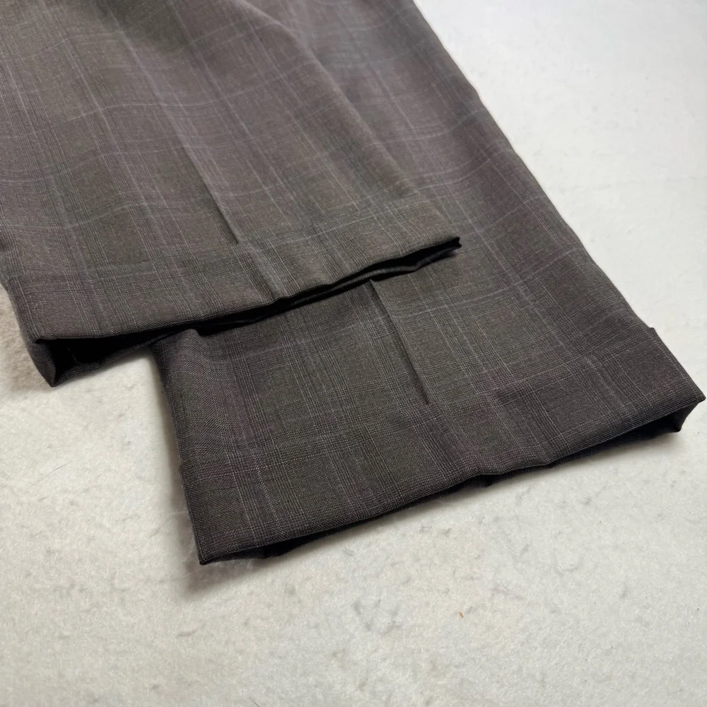 Jos A Bank Signature Gold Suit 41R Blazer 36W Pants Brown Windowpane - Picture 14 of 15